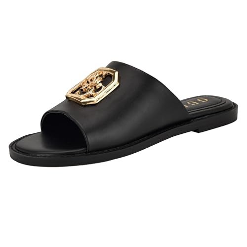 Guess Women's GRAYSIE Flat Sandal, Black 002, 5 - Image 1