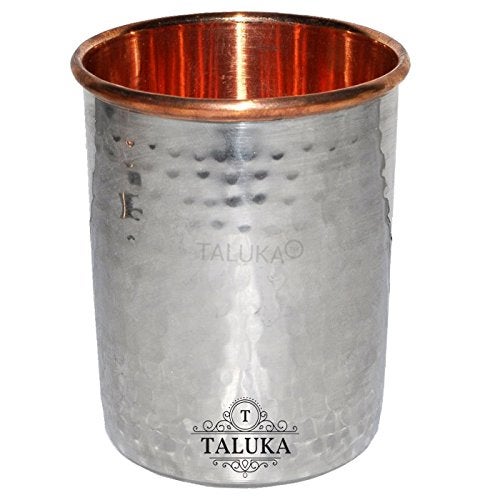 Taluka إبريق نحاسي مطروق من الفولاذ المقاوم للصدأ بحجم 5 × 9 بوصات سعة 1700 مل مع 3 أكواب زجاجية سعة 300 مل لتخزين المشروبات - Image 5