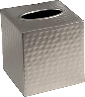 Monarch Abode Monarch Hand Pewter Metal Hammered Tissue Box Cover - Image 1