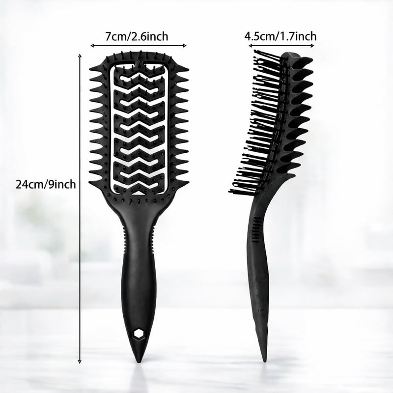 Yingbtr Curl Defining Brush,2024 Curly Hair Brush,Vented Hair Brush for Detangling, Shaping and Defining Curls For Women and Men Less Pulling (Black) - Image 2