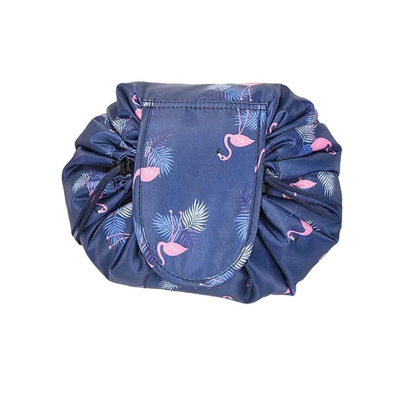 Nirvik Women's Portable Waterproof Cosmetic Bag | Lazy Travel Makeup Organizer with Drawstring | Compact & Versatile Toiletry Bag | Multi-Pocket Storage | Perfect for Makeup & Travel (Blue Duck Bag) - Image 1