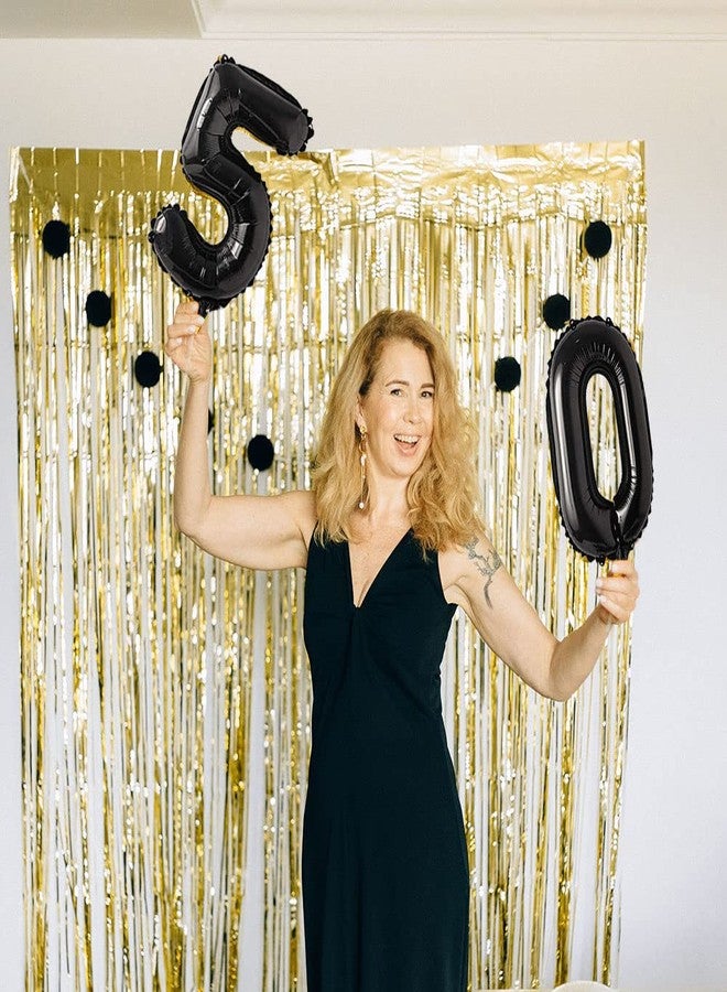 AnnoDeel 10 pcs 16inch Number Black Mylar Balloons, 0~9 Black Foil Balloons for Birthday Wedding Party Decorations Number Balloons - Image 5