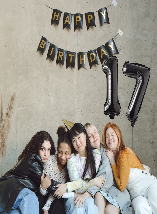 AnnoDeel 10 pcs 16inch Number Black Mylar Balloons, 0~9 Black Foil Balloons for Birthday Wedding Party Decorations Number Balloons - Image 3
