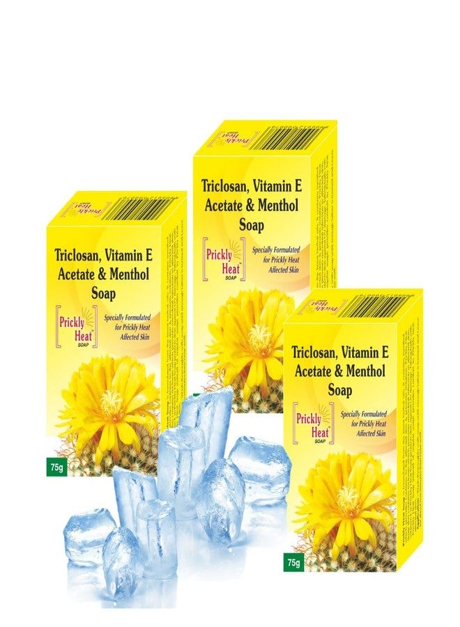 Pil Prickly Heat Soap | Medicated Soap with Triclosan | Anti Bacterial & Anti Inflammatory | Treats Rashes & Itchiness | 75 g Each (Pack of 3) - Image 1
