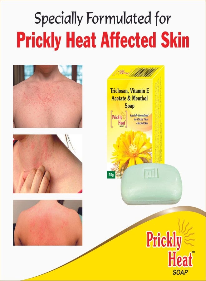 Pil Prickly Heat Soap | Medicated Soap with Triclosan | Anti Bacterial & Anti Inflammatory | Treats Rashes & Itchiness | 75 g Each (Pack of 3) - Image 2