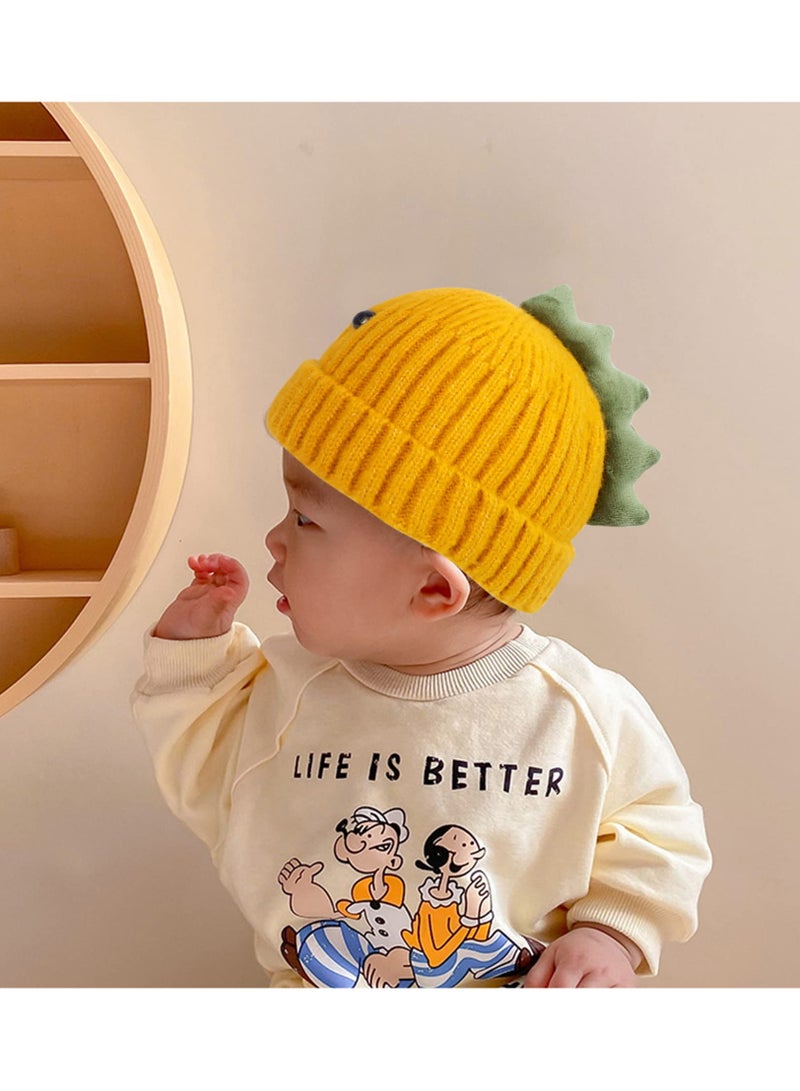 Toddler Beanie Hat Baby Knitted Hat Infant Winter Hat Toddler and Baby Winter Hat Kids Dinosaur Beanie Hats Stretchy Warm Knit Beanies for Baby Boys and Girls - Image 3