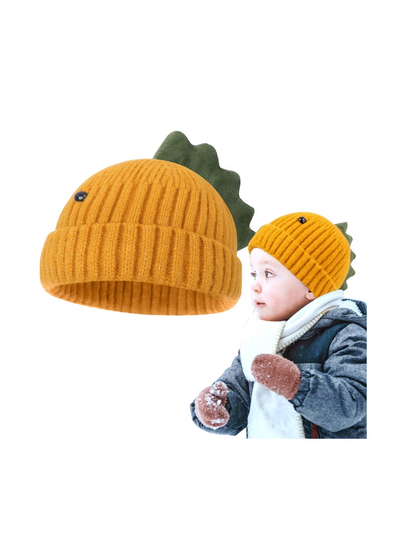 Toddler Beanie Hat Baby Knitted Hat Infant Winter Hat Toddler and Baby Winter Hat Kids Dinosaur Beanie Hats Stretchy Warm Knit Beanies for Baby Boys and Girls - Image 1