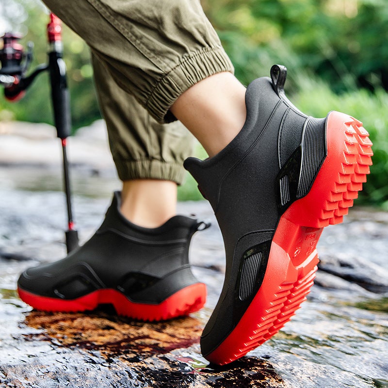 Men'S Rain Boots, Fashionable Short Rain Boots, Non-Slip Water Shoes, Women'S Outdoor Wear-Resistant Water Boots, Work Waterproof Rubber Shoes - Image 4