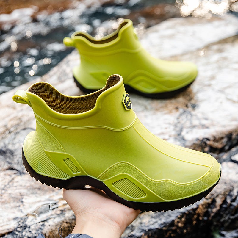 Men'S Rain Boots, Fashionable Short Rain Boots, Non-Slip Water Shoes, Women'S Outdoor Wear-Resistant Water Boots, Work Waterproof Rubber Shoes - Image 5