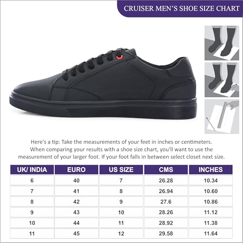 Cruiser Sneaker for Men | Comfort & Style with Soft Cushioned Insole | Trendy Lace-Up Design for Casual Outfits Black - Image 5
