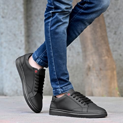 Cruiser Sneaker for Men | Comfort & Style with Soft Cushioned Insole | Trendy Lace-Up Design for Casual Outfits Black - Image 3