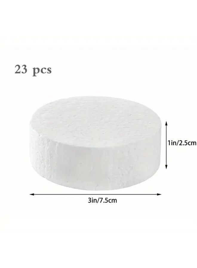 White Foam Circles 1 Inch Thick 3 Inch Round 23 Pack For DIY Crafts And Party Decorations - Image 2