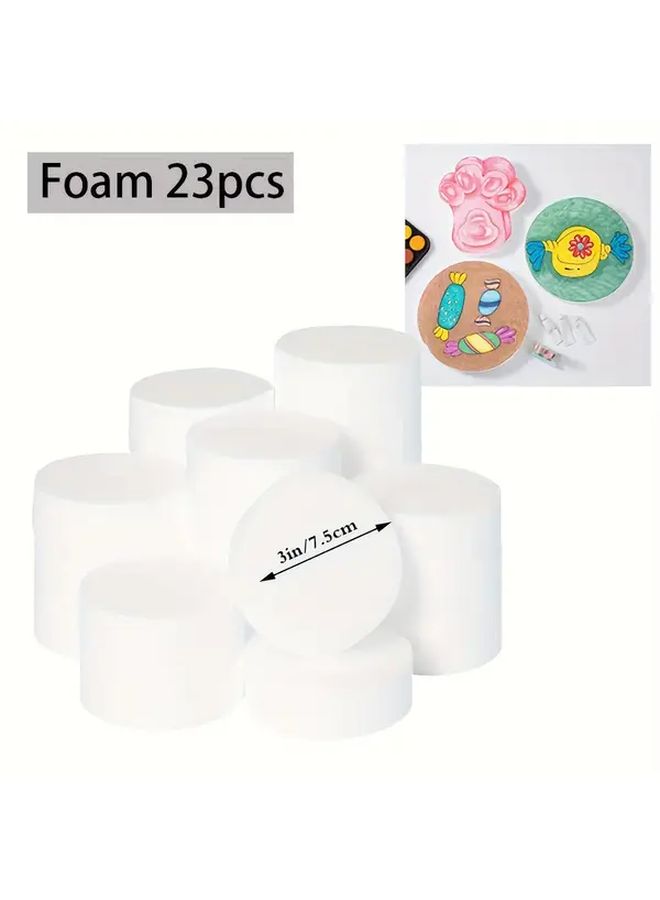 White Foam Circles 1 Inch Thick 3 Inch Round 23 Pack For DIY Crafts And Party Decorations - Image 1