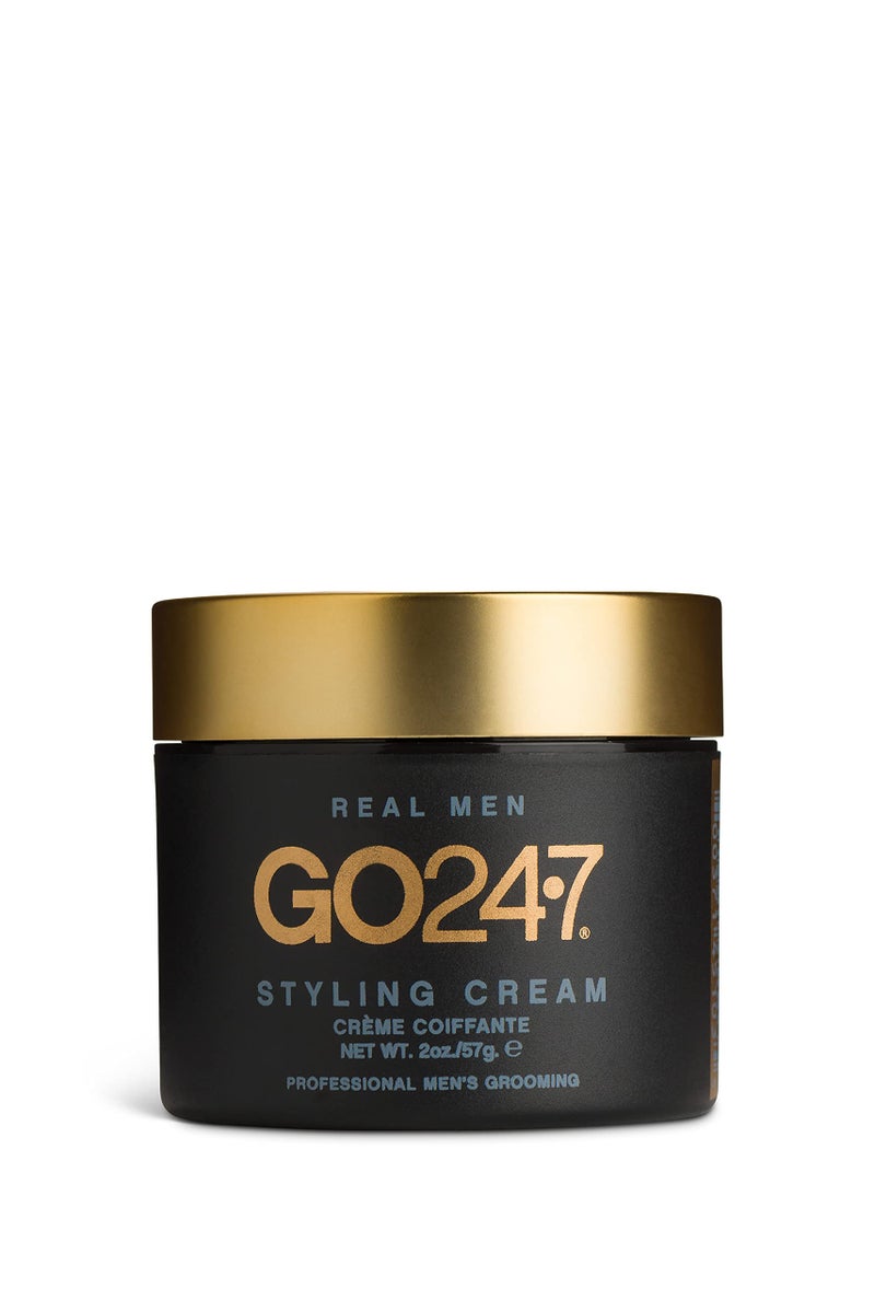 GO247 Styling Cream - Medium Hold Matte Finish Styling Cream for Men - Controls Frizz & Flyaways - Ideal for Natural, Flexible Styles - Perfect for Short to Medium Hair, 2 Oz - Image 1