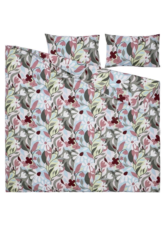 erorex Duvet cover and 2 pillowcases, multicolour/floral pattern, 240x220/50x80 cm - Image 5