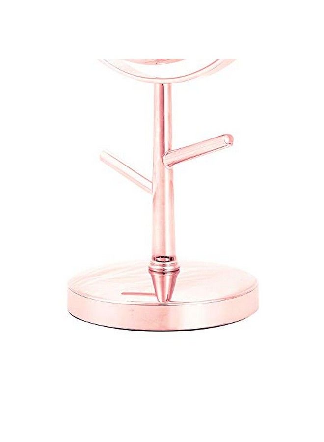 Danielle Enterprises Enterprises Midi Mirror With Ring Holder 5X Magnification 6" Dia Rose Gold - Image 4