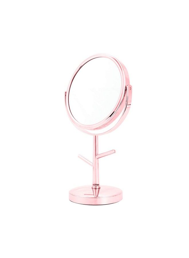 Danielle Enterprises Enterprises Midi Mirror With Ring Holder 5X Magnification 6" Dia Rose Gold - Image 2