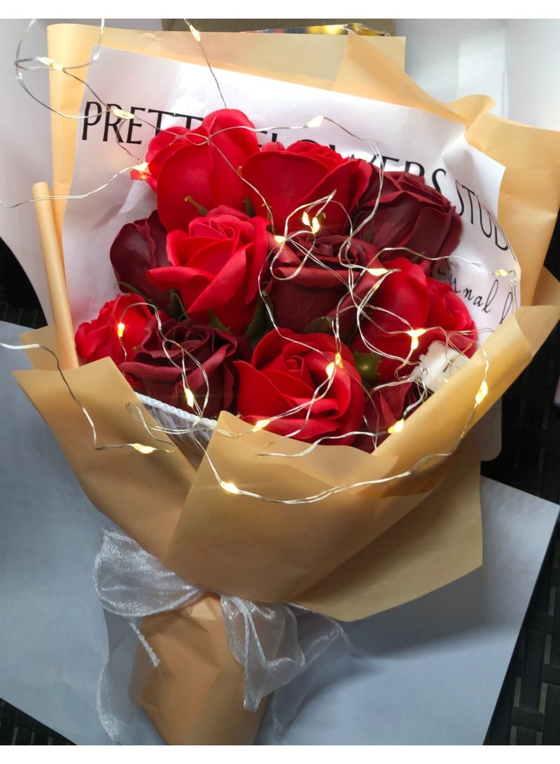 Artificial Flower Bouquet, Artificial Flower Bouquet with Gift Box for Christmas, for Couples, Birthday with Gift, Yellow Surya, 1.5m Long