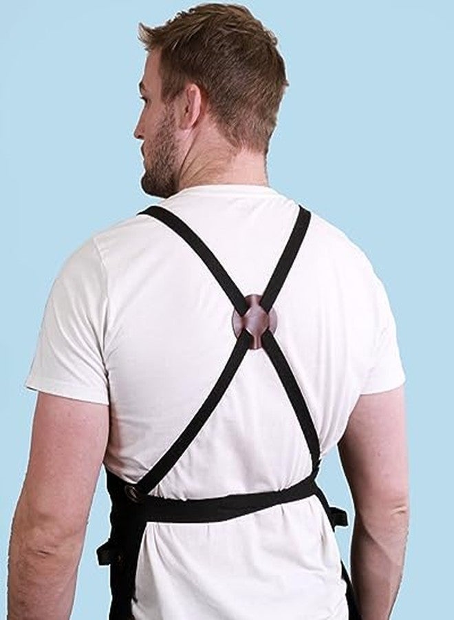 Caldo Canvas Kitchen Apron for Cooking - Mens and Womens Canvas Apron for Professional Chef, Server, or Barista- Adjustable with Pockets (Black) - Image 3