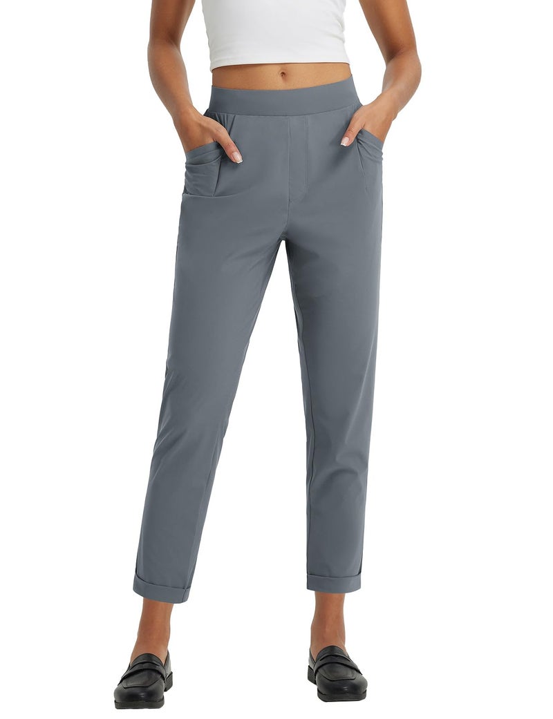 baleaf Womens Work Pants Stretch Business Casual Slacks Dressy Trousers Dress Pants Golf Travel Ankle Grey XL - Image 1