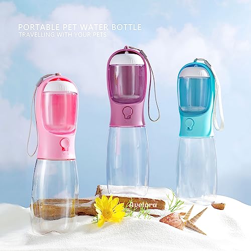 AVELORA Portable Dog Water Bottle with Food Container,15oz Leak-Proof Pet Water Dispenser for Dogs, Cats, Puppies,Built-in Activated Carbon Filter for Travel,Hiking, Walking,and Outdoor Activities - Image 2