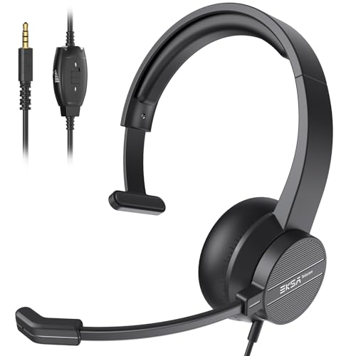 EKSA H15 Professional Wired Headphones with mic Computer Headset with Microphone for pc Black - Image 1
