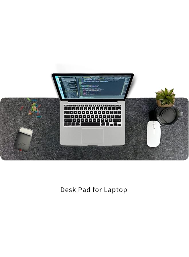 erorex Gray Felt Desk Pad Extra Large Keyboard Mat Mouse Pad Gray Computer Xl Desk Pad Office Felt Pad Mat Dark Gray - Image 3