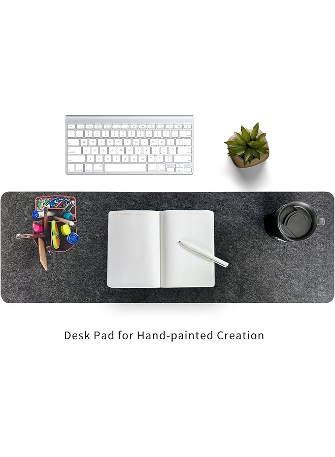 erorex Gray Felt Desk Pad Extra Large Keyboard Mat Mouse Pad Gray Computer Xl Desk Pad Office Felt Pad Mat Dark Gray - Image 4