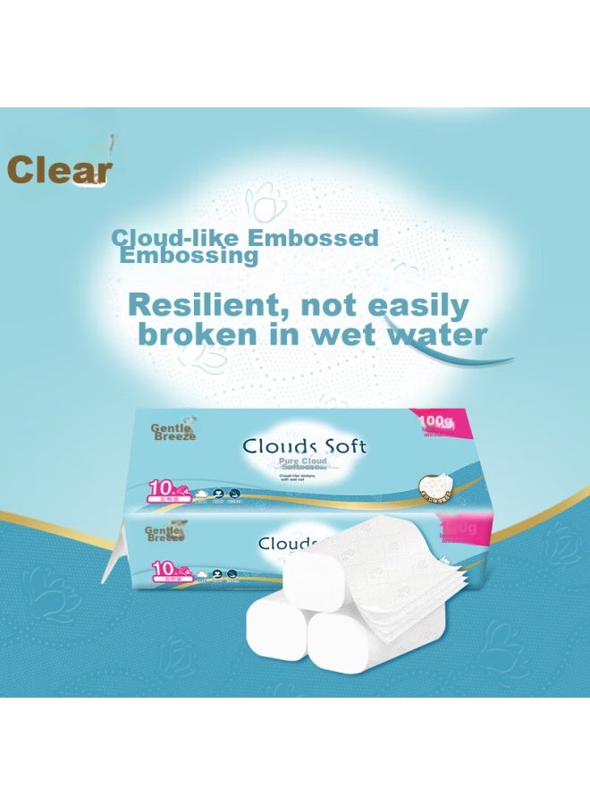 APP Qingfeng Coreless Toilet Paper, Thick Soft Skin-friendly 4-ply 70g*10 Rolls Embossed Tissue Paper - Image 5