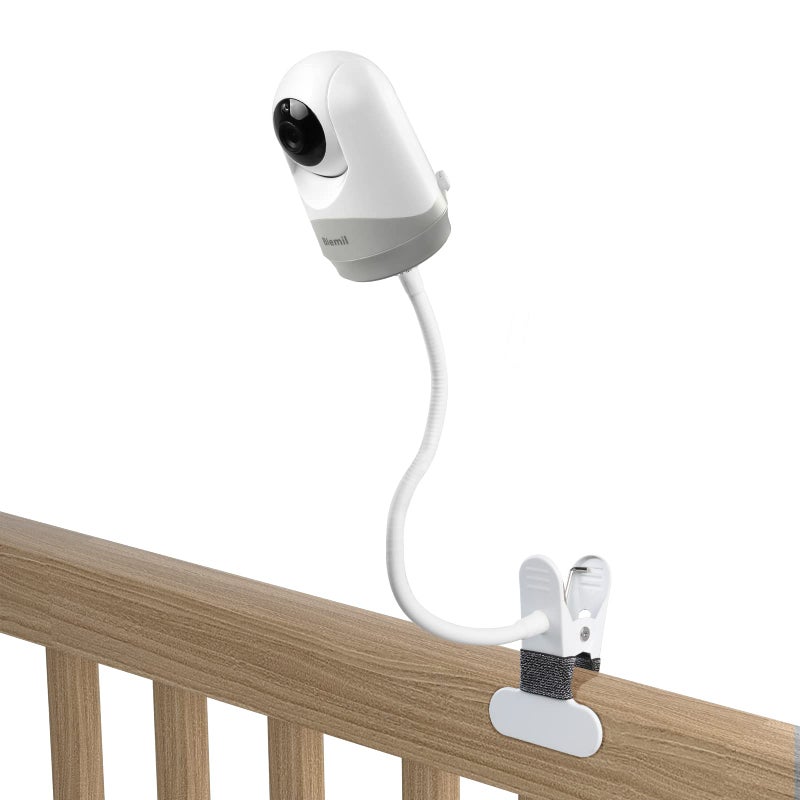 HOLACA Flexible Clip Mount for Hellobaby HB6550/HB65/HB66/HB248, Blemil Baby BL9052-2,JUAN2215 and VTimes302 Baby Monitor Camera Stand Bracket for Crib Without Tools or Wall Damage (Clip Mount) - Image 1