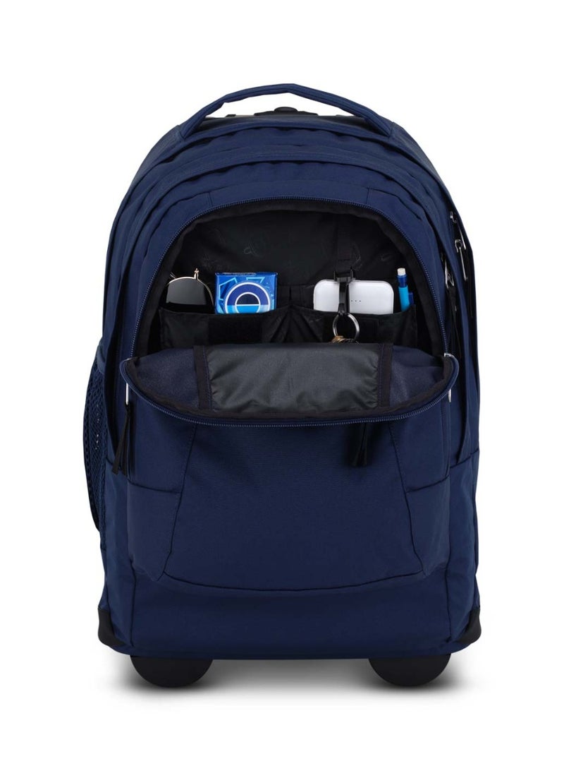 JANSPORT Driver 8 Trolley Backpack With Padded Shoulders, Water Bottle Pocket, 36L, 2.0kg,15Inch- Navy  - Image 4