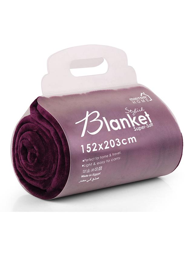 Mintra Lightweight Blanket Bed and Sofa 250 GSM Extra Soft Premium Microfiber Purple 152x203cm - Image 1