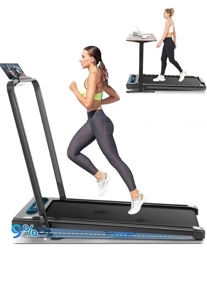 Favarey 2 in 1 Foldable Under Desk Treadmill-Walking Pad, 3.5HP Adjustable Slope, Home Fitness Equipment, for Home Office 0.6-7.6MPH No Assembly Needed Max 110kg  - Image 1