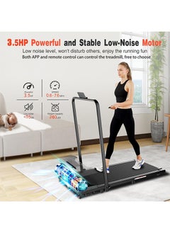 Favarey 2 in 1 Foldable Under Desk Treadmill-Walking Pad, 3.5HP Adjustable Slope, Home Fitness Equipment, for Home Office 0.6-7.6MPH No Assembly Needed Max 110kg  - Image 3
