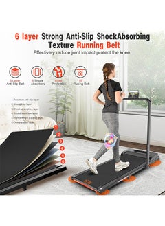 Favarey 2 in 1 Foldable Under Desk Treadmill-Walking Pad, 3.5HP Adjustable Slope, Home Fitness Equipment, for Home Office 0.6-7.6MPH No Assembly Needed Max 110kg  - Image 4