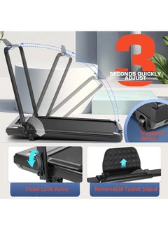 Favarey 2 in 1 Foldable Under Desk Treadmill-Walking Pad, 3.5HP Adjustable Slope, Home Fitness Equipment, for Home Office 0.6-7.6MPH No Assembly Needed Max 110kg  - Image 5