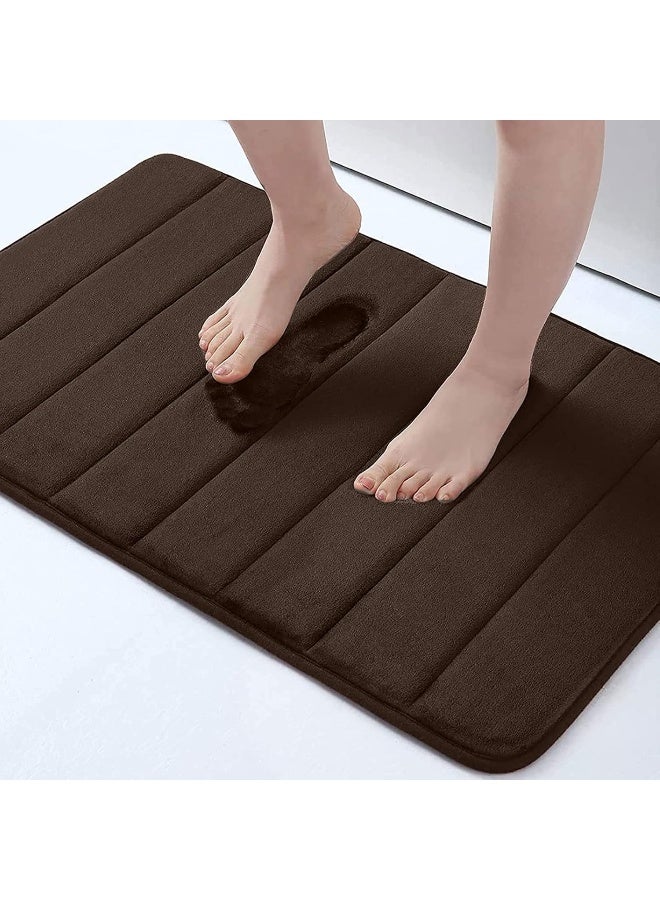 Buganda Memory Foam Bath Mat 24 x 16 Ultra Soft and NonSlip Bathroom Rugs Water Absorbent and Machine Washable Bath Rug for Bathroom Shower and Tub Brown - Image 2