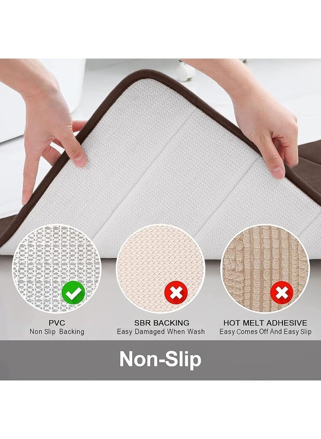 Buganda Memory Foam Bath Mat 24 x 16 Ultra Soft and NonSlip Bathroom Rugs Water Absorbent and Machine Washable Bath Rug for Bathroom Shower and Tub Brown - Image 3
