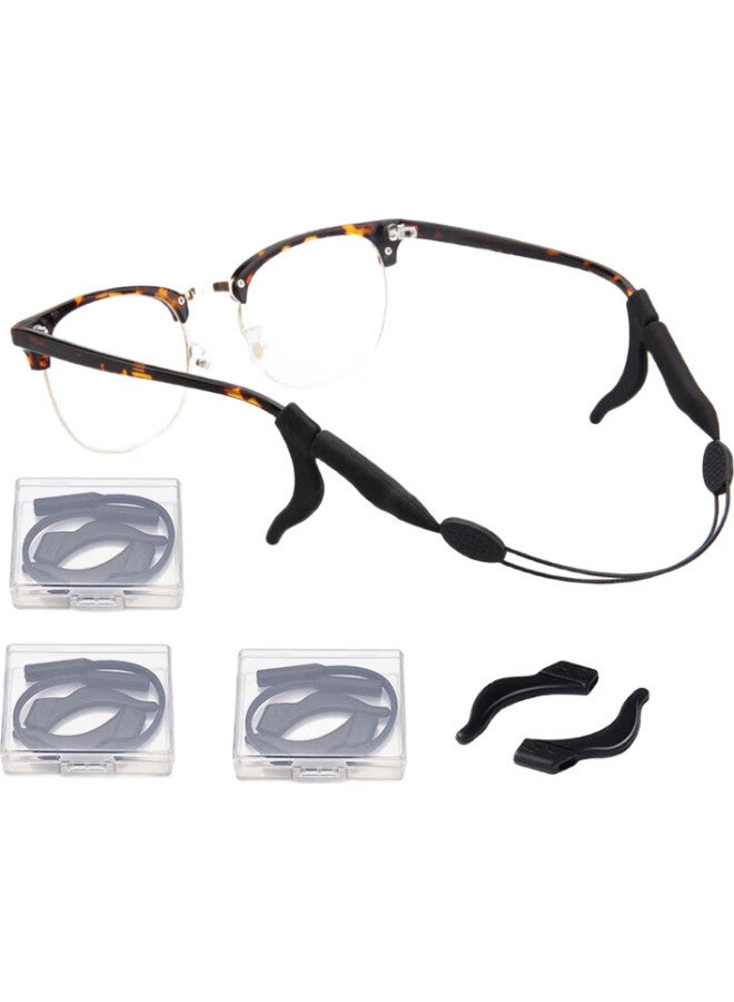 Boshide Glasses Anti-Slip Ear Hooks Anti-Loss Strap Adjustable Eyeglass Retainer - Adult Size Set Of Three - Image 1