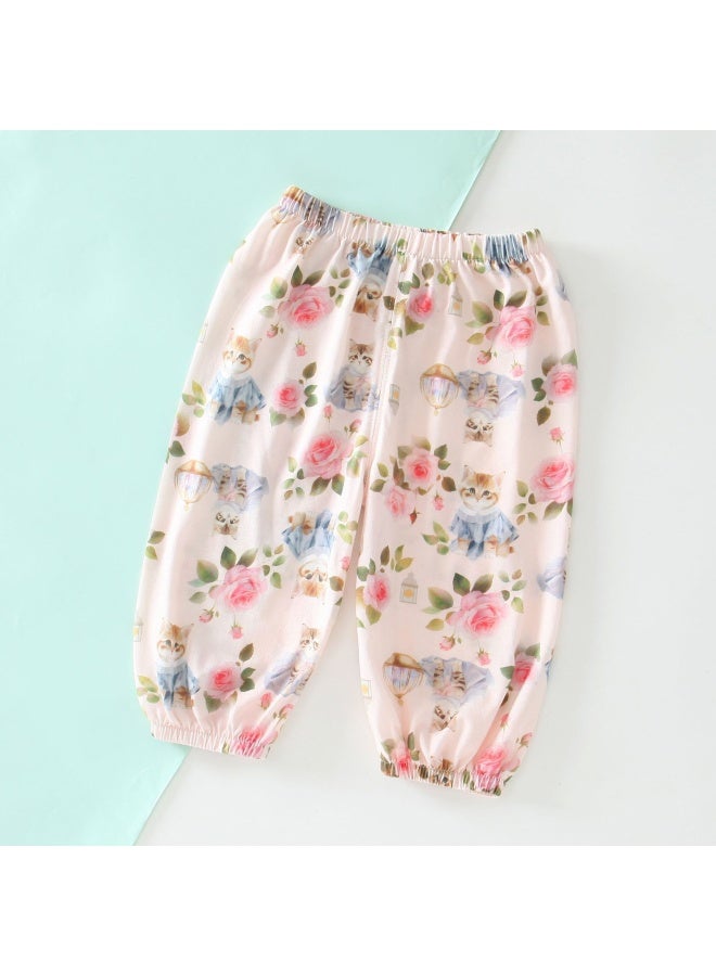 Children's Mosquito-proof Pants Summer Thin Pure Cotton Casual Sport Pants Boys Girls Leggings Baby Lantern Pants