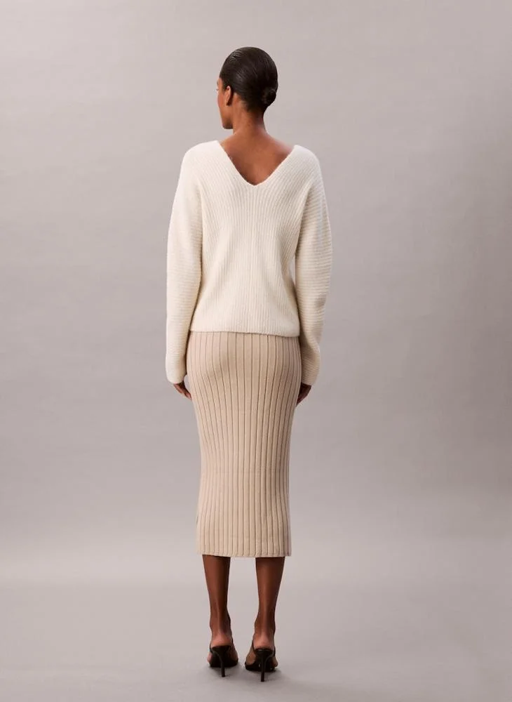 كالفن كلاين جينز تنورة متوسطة الطول محبوكة