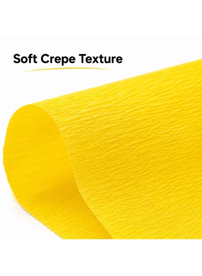 MOTARRO ME032-30 Crepe Paper Roll, Bright Yellow, Stretchable Craft Paper for Decorations, DIY Projects, Party & Classroom Use - Image 5
