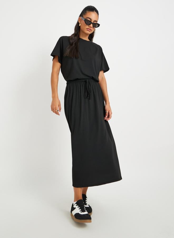 Take Two Take Two Solid Short Sleeve Tops and Midi Skirt Co-Ords  - Image 1