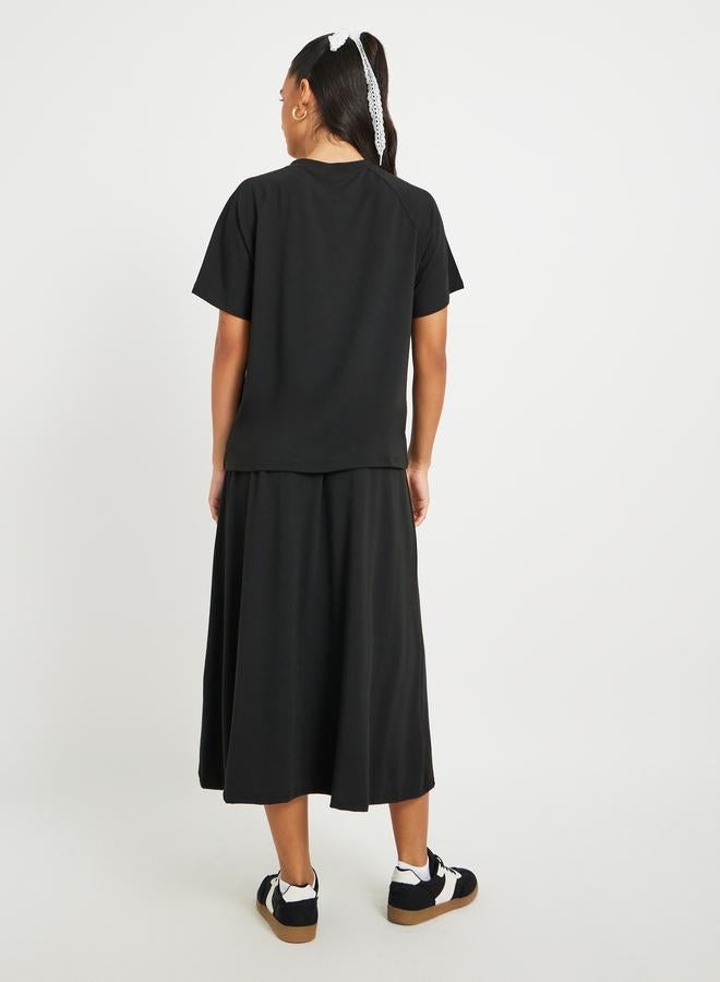 Take Two Take Two Solid Short Sleeve Tops and Midi Skirt Co-Ords  - Image 5