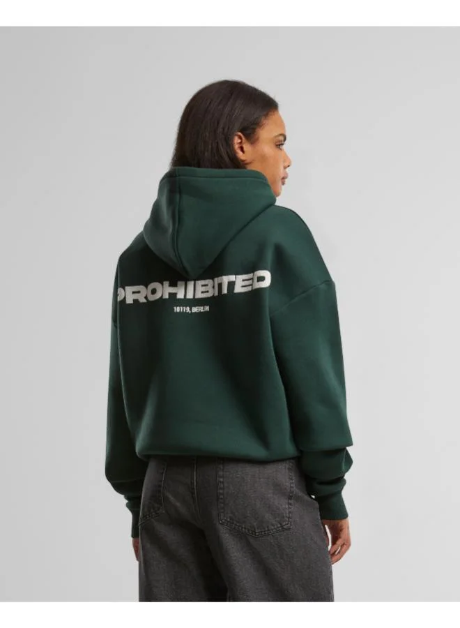 Prohibited British Racing Green Basic Logo Zip-Hoodie  | Best Price UAE
