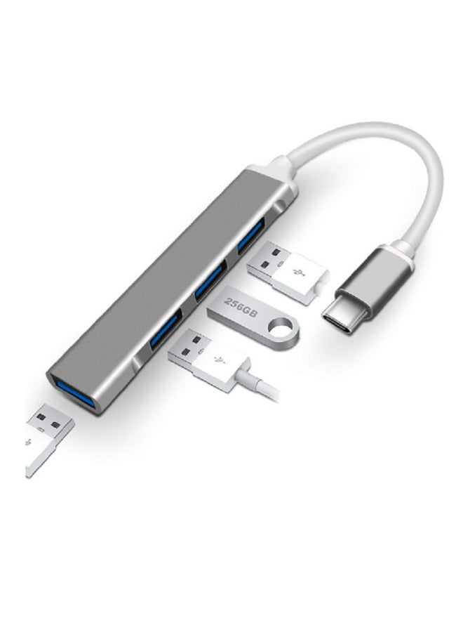 Type-C USB HUB Docking Station Multi-function Docking Station One-to-four Computer Cable Splitter-Number Of Interfaces:type-C Aluminum Alloy 1 3.0+3 2.0  - Image 1