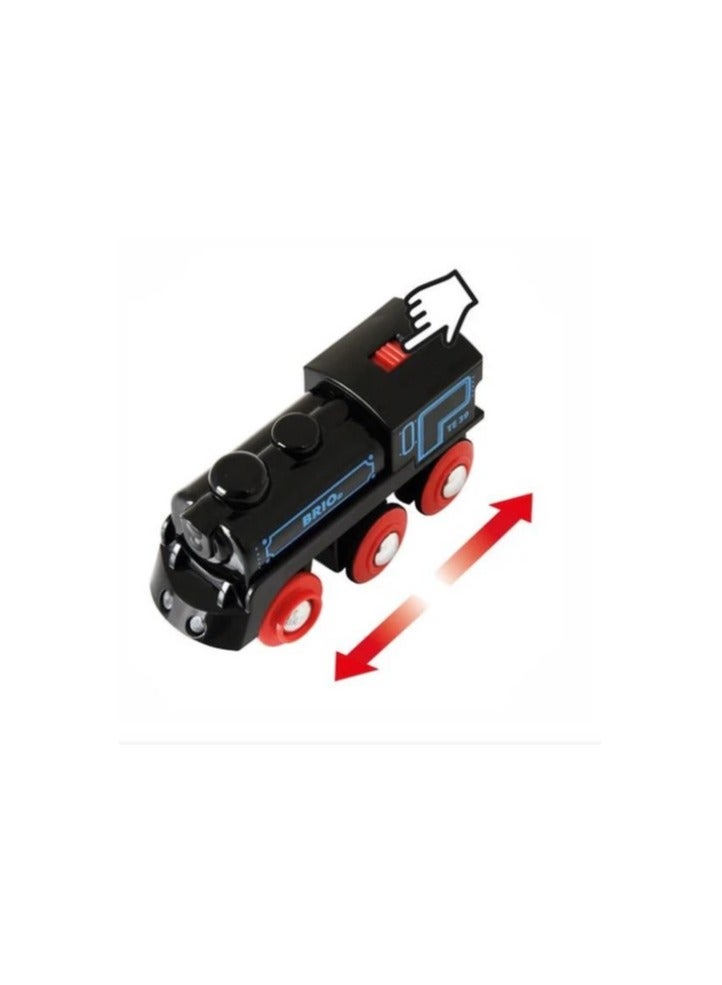 BRIO Rechargeable Black Steam Engine with Light & USB Charging – Classic Wooden Train Engine for Kids Age 3+ – Compatible with BRIO World Railway Sets | 33599-B - Image 3