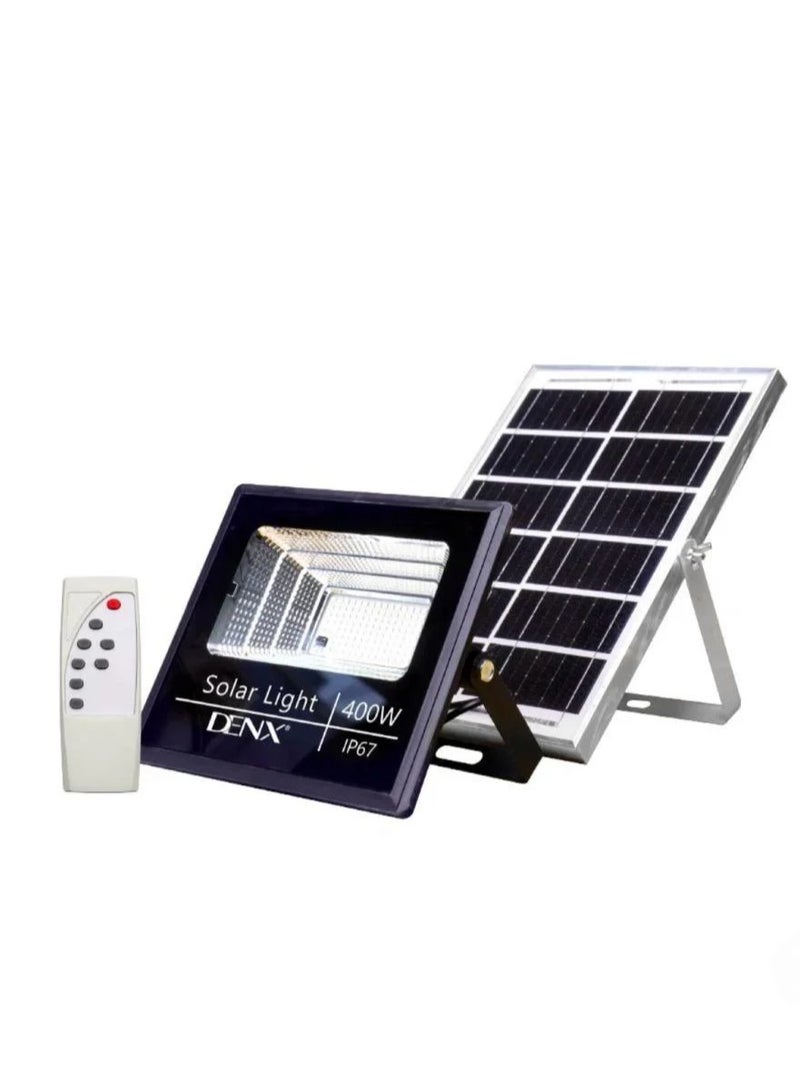 Denx 400W Solar Powered LED Flood Light with 4000mAh Battery - Image 1