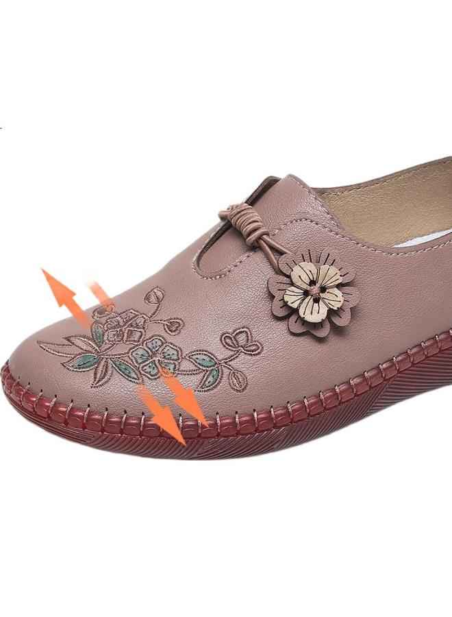 Anglerfish Old Beijing Cloth Shoes Women'S Spring And Autumn Middle-Aged And Elderly Single Shoes Soft Bottom Cow Tendon Bottom Mother Shoes 78806 Red 36 - Image 2