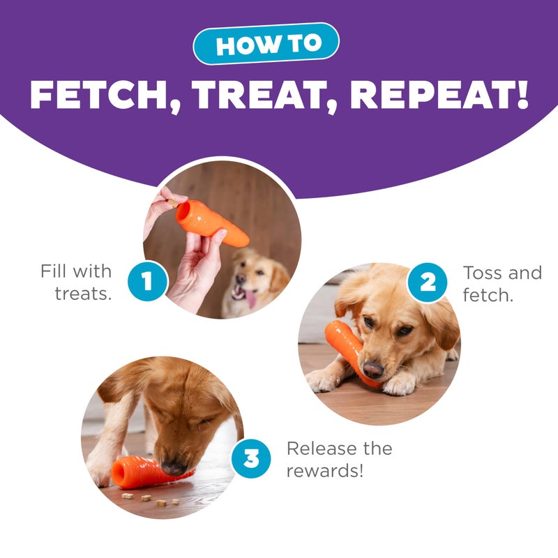 Outward Hound by Planet Dog Foodies Carrot Treat-Dispensing Dog Chew Toy, Orange - Image 4